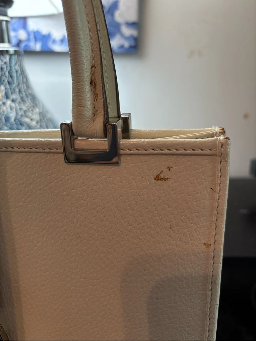 ARCHIVAL Rare Vintage Gucci Tom Ford Off-White Pebbled Leather Jackie Tote Bag